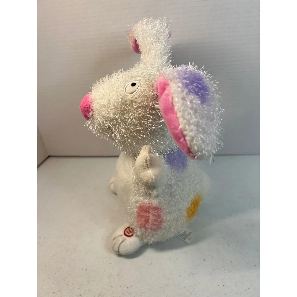 Hallmark Jingle Bunny Animated Plush White Polka Dot Easter Rabbit Toy 8322